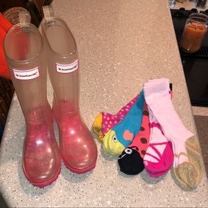 Wellie Wisher Rain Boots and Socks